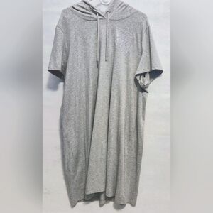 Calvin Klein Gray‎ Hoodie T-Shirt Dress With Rhinestone CK Bling Casual Midi 2XL